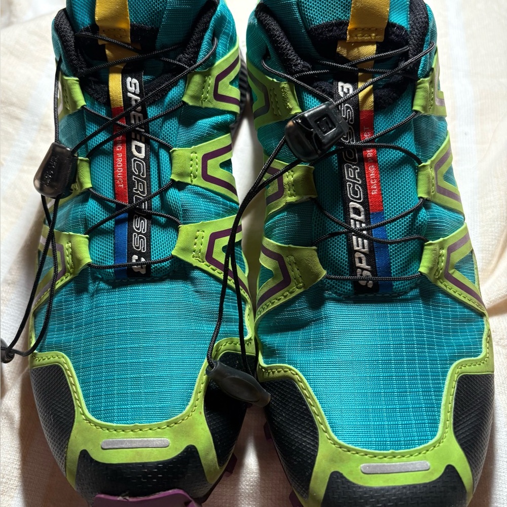 Salomon’s M&S Women’s Speedcross 3 Trail Running Shoes Teal/Purple/Lime Sz 9.5